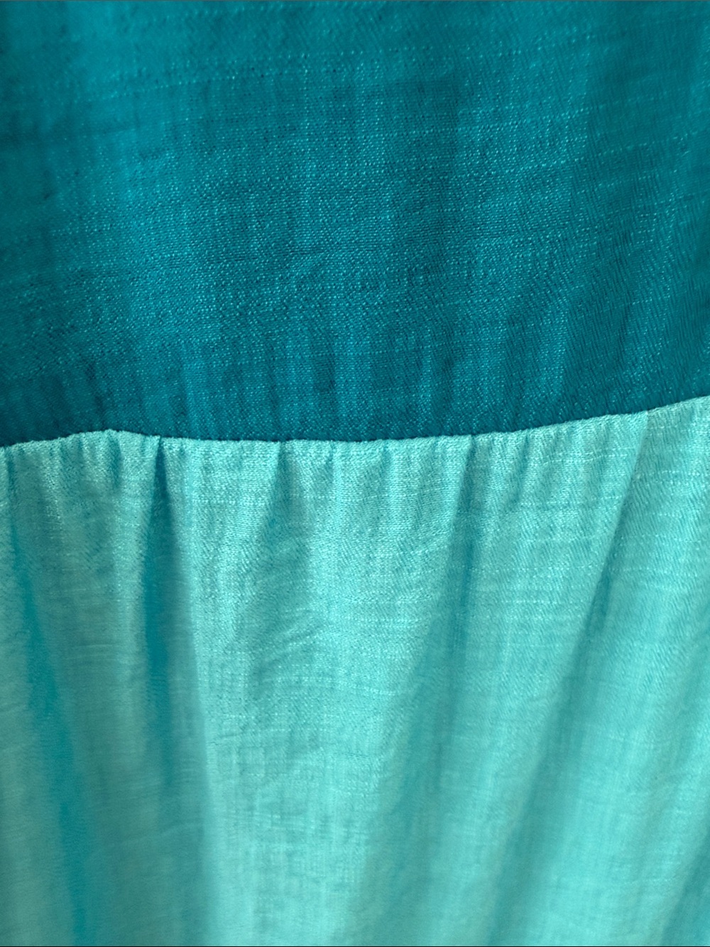 J Jill Sleeveless Colorblock Maxi Dress Pockets Teal Blue Green LP - Picture 6 of 11
